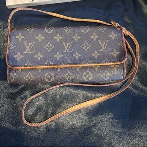 Louis Vuitton Brown and Tan Monogram Shoulder Bag